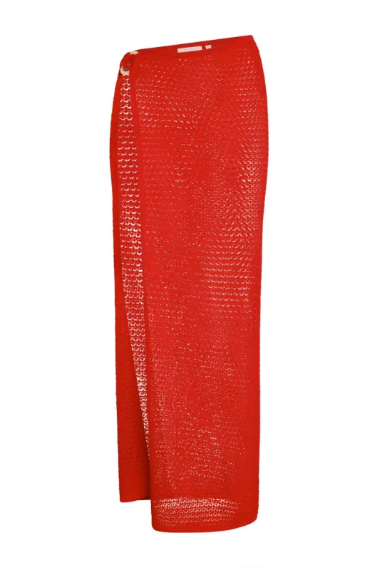 Palermo Skirt - Chili Pepper Lace Crochet sold by Monday Swimwear