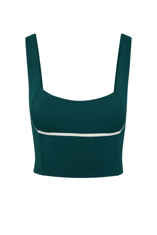 Zion Tank - Evergreen/Ivory sold by Monday Swimwear