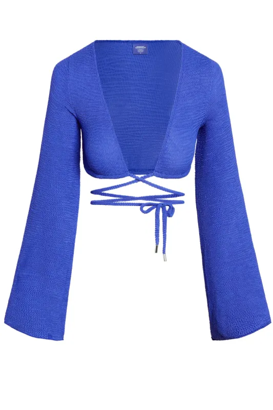 Azores Top - Cobalt Crinkle made by Monday Swimwear
