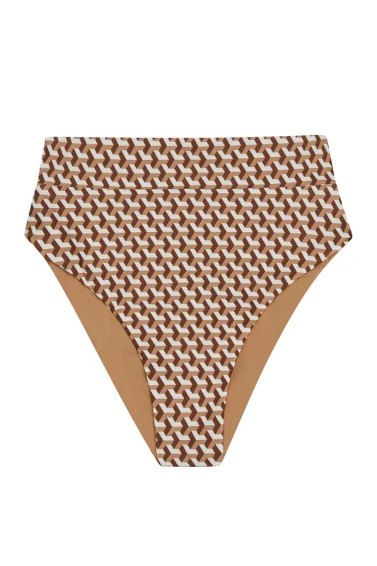 Sorrento Bottom - Husk Geo sold by Monday Swimwear