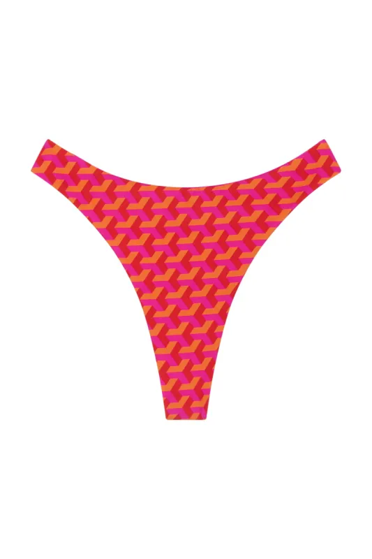 Capri Thong - Fuchsia Geo sold by Monday Swimwear