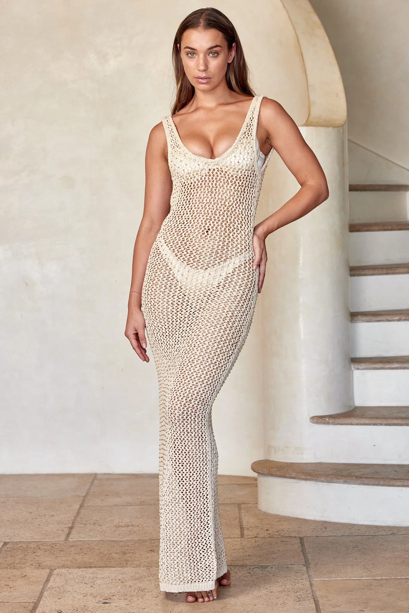 Hamptons Dress - Champagne Diamond Crochet sold by Monday Swimwear product image thumbnail 4