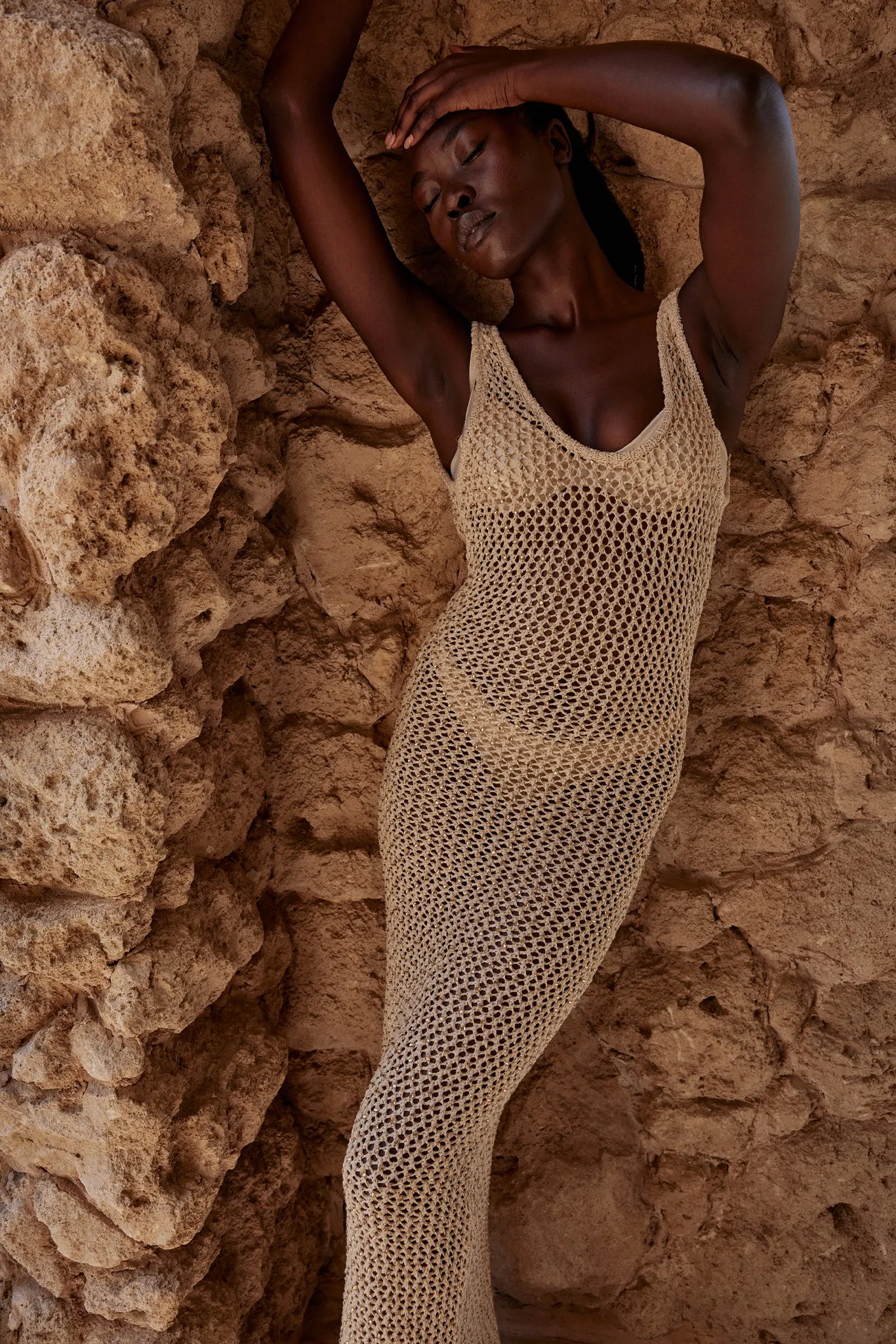 Hamptons Dress - Champagne Diamond Crochet sold by Monday Swimwear product image thumbnail 3