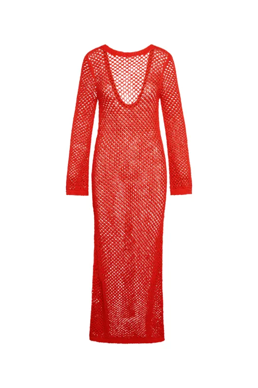 Cozumel Dress - Chili Pepper Petit Crochet sold by Monday Swimwear