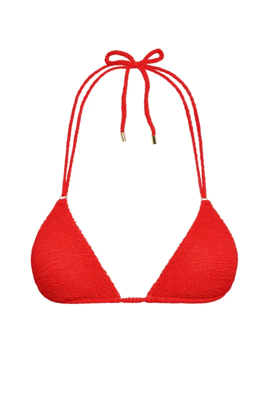 Hanalei Top - Chili Pepper Crinkle sold by Monday Swimwear