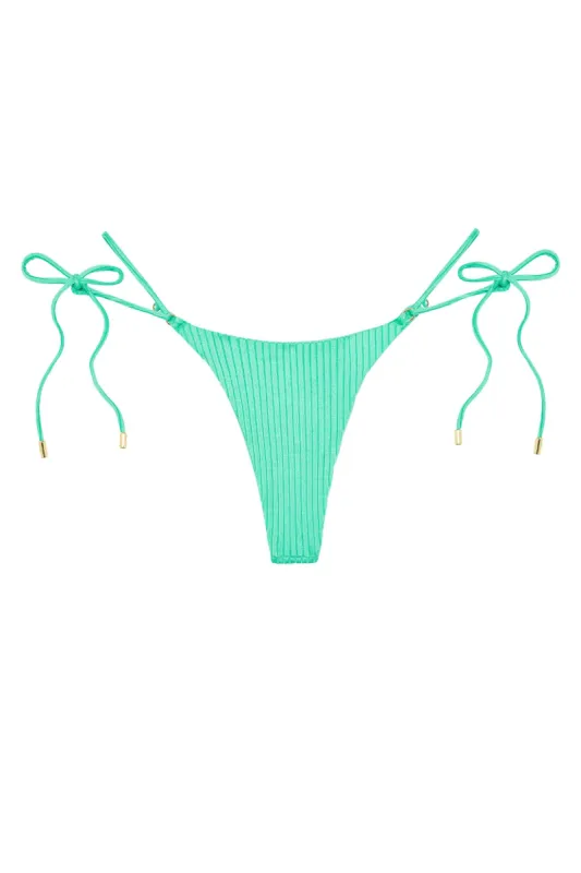 Hanalei Bottom - Turquoise Wide Rib sold by Monday Swimwear