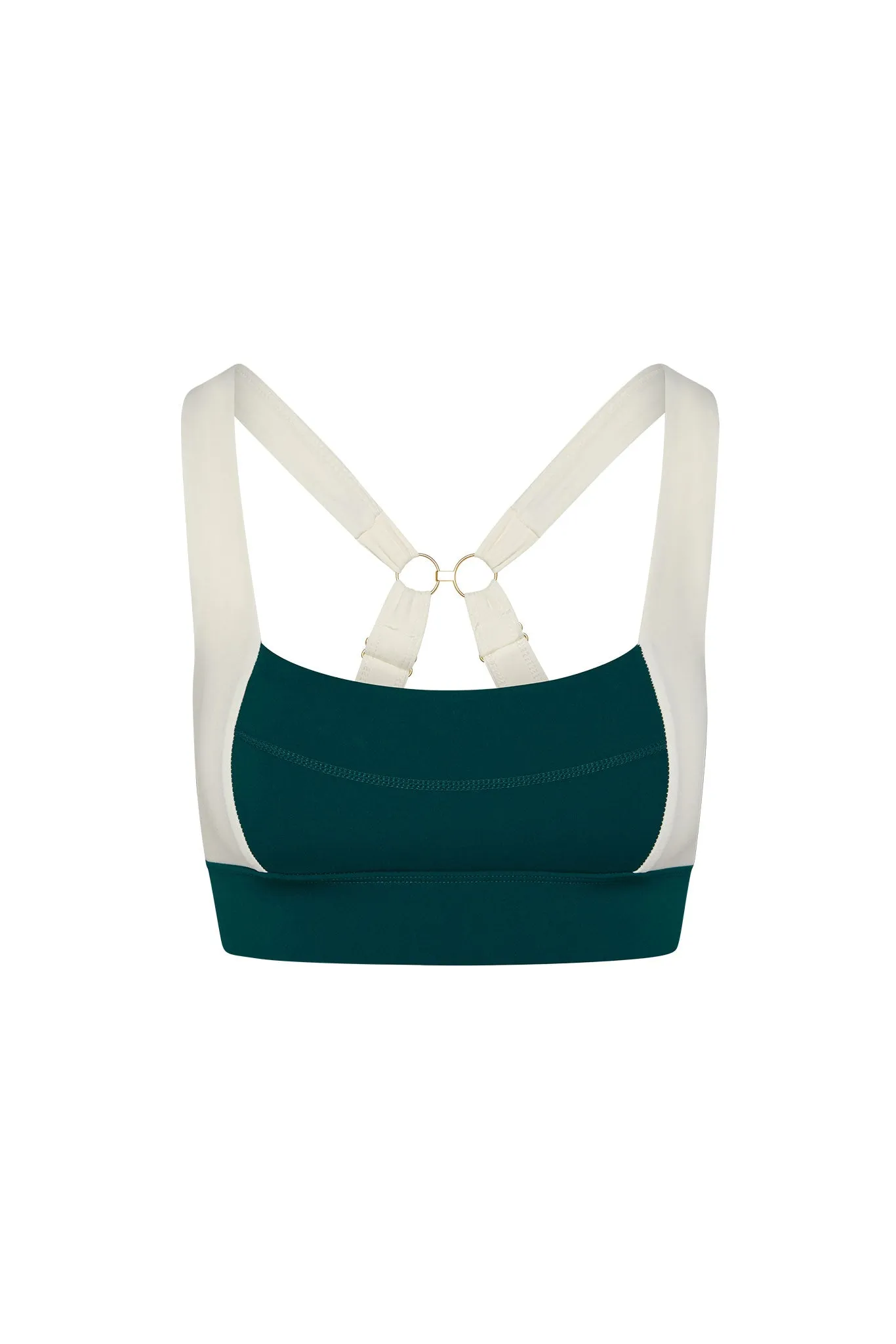 Arches “The Tash Bra” - Evergreen/Ivory sold by Monday Swimwear