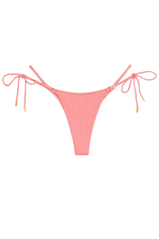 Hanalei Bottom - Guava Wide Rib sold by Monday Swimwear