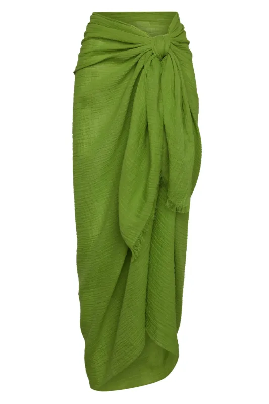 St. Tropez Sarong - Cypress Crinkle Linen sold by Monday Swimwear