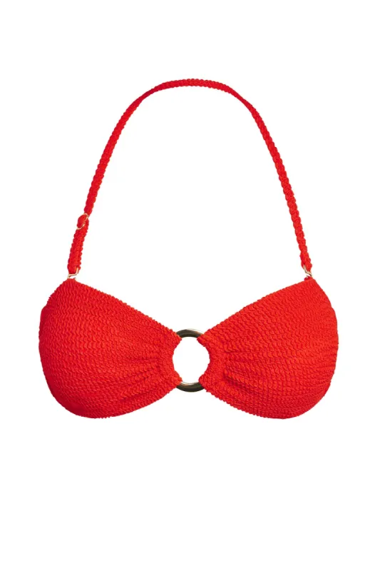 Costa Rica Top - Chili Pepper Crinkle sold by Monday Swimwear