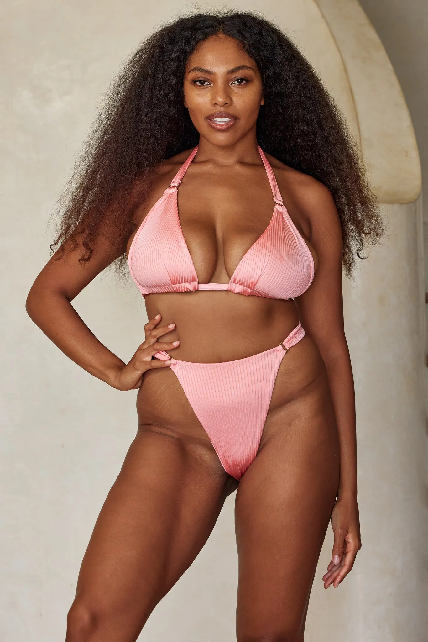 Morocco Bottom - Guava Wide Rib sold by Monday Swimwear product image thumbnail 4