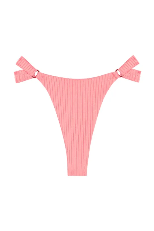 Morocco Bottom - Guava Wide Rib sold by Monday Swimwear
