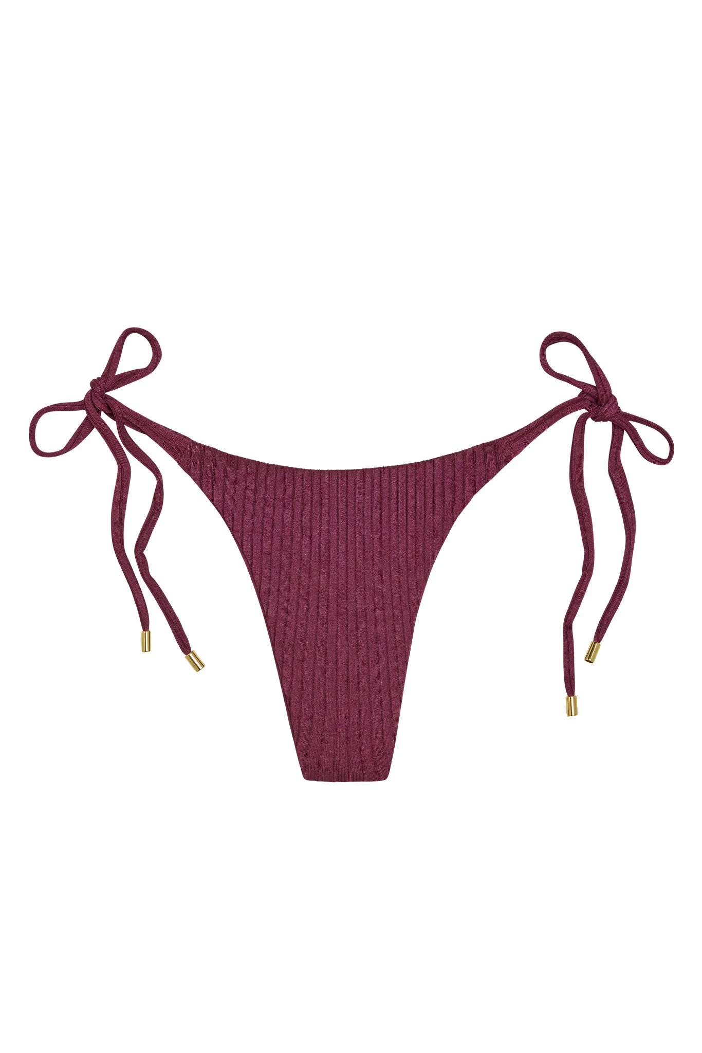 Palma Bottom - Eggplant Wide Rib sold by Monday Swimwear