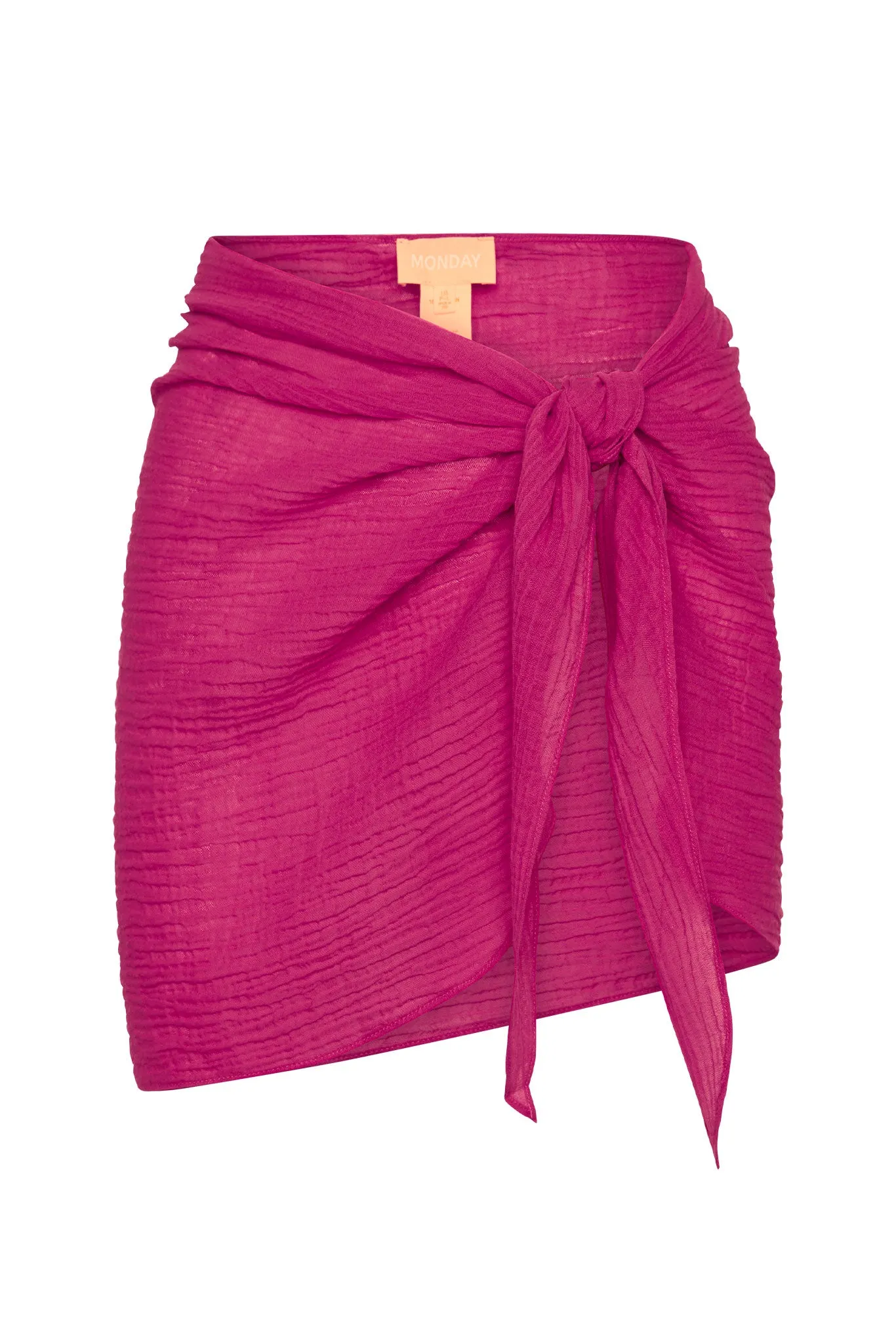 South Beach Sarong - Dragon Fruit Crinkle Linen sold by Monday Swimwear