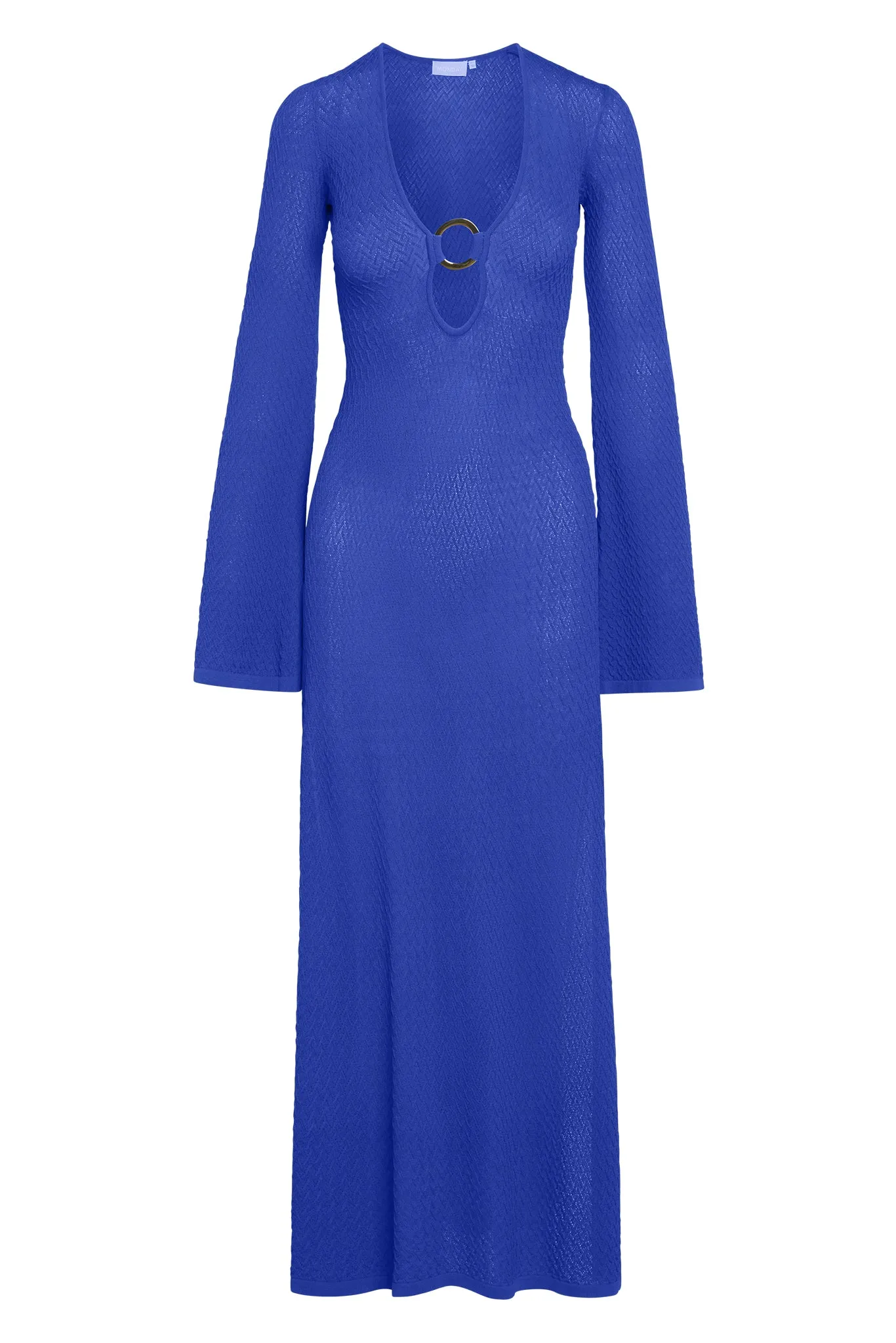 Montego Dress - Cobalt Hatch Jacquard sold by Monday Swimwear