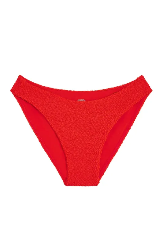 Seychelles Bottom - Chili Pepper Crinkle (Modest Coverage) sold by Monday Swimwear