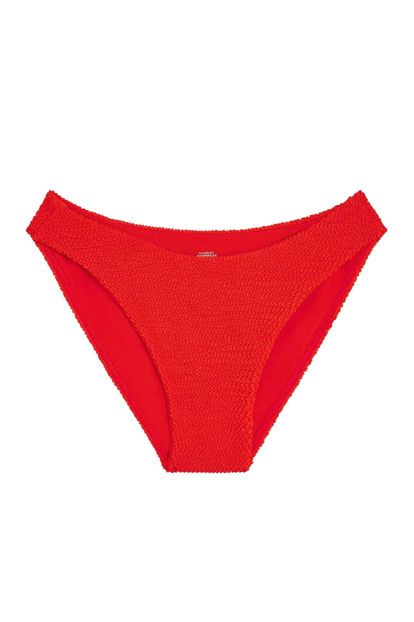 Seychelles Bottom - Chili Pepper Crinkle (Modest Coverage) sold by Monday Swimwear