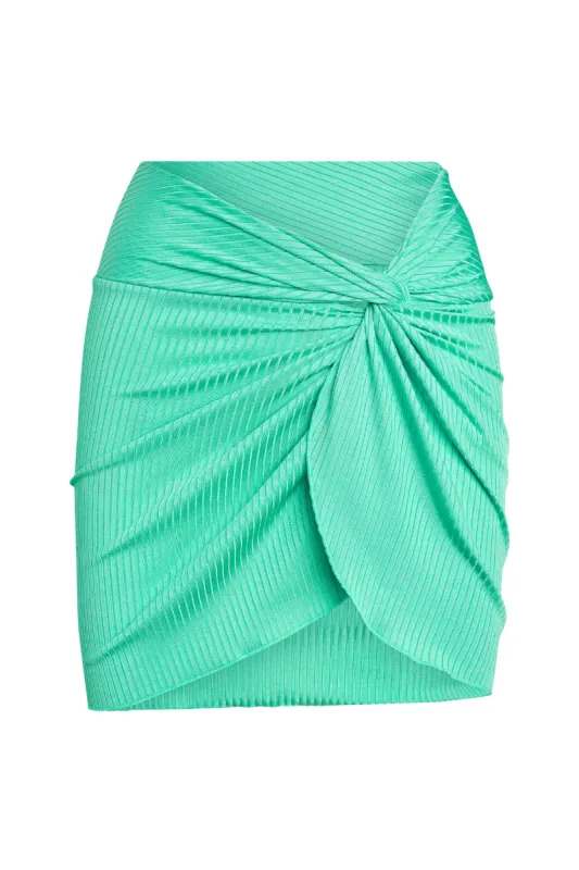 Andros Mini Sarong - Turquoise Wide Rib sold by Monday Swimwear