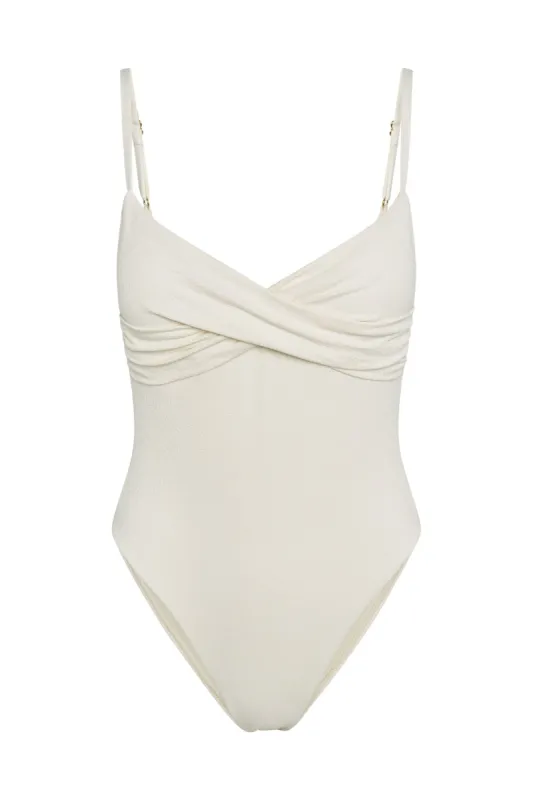 Bordeaux One Piece - Ivory Boucle sold by Monday Swimwear