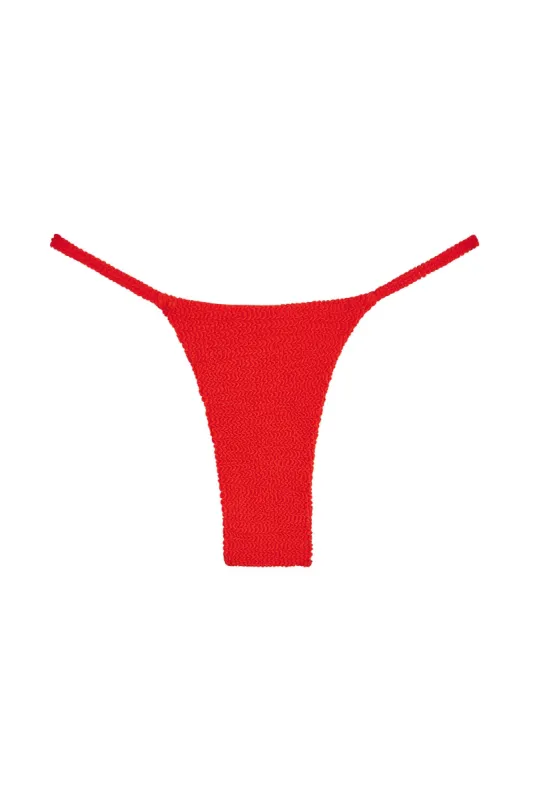 Barbados Bottom - Chili Pepper Crinkle sold by Monday Swimwear