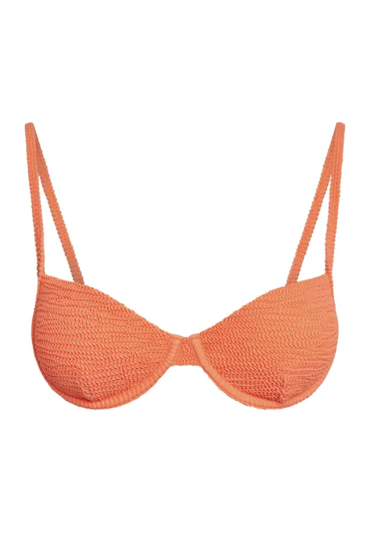 Capri Top - Summer Peach Crinkle sold by Monday Swimwear