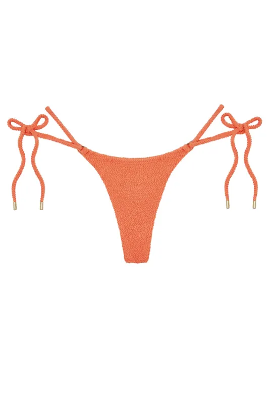 Hanalei Bottom - Summer Peach Crinkle sold by Monday Swimwear