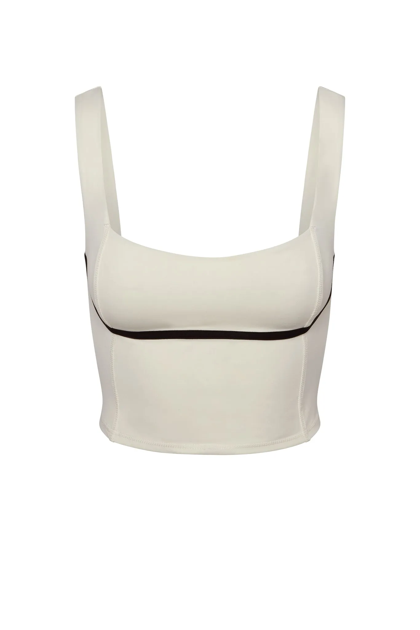 Zion Tank - Ivory/Black sold by Monday Swimwear