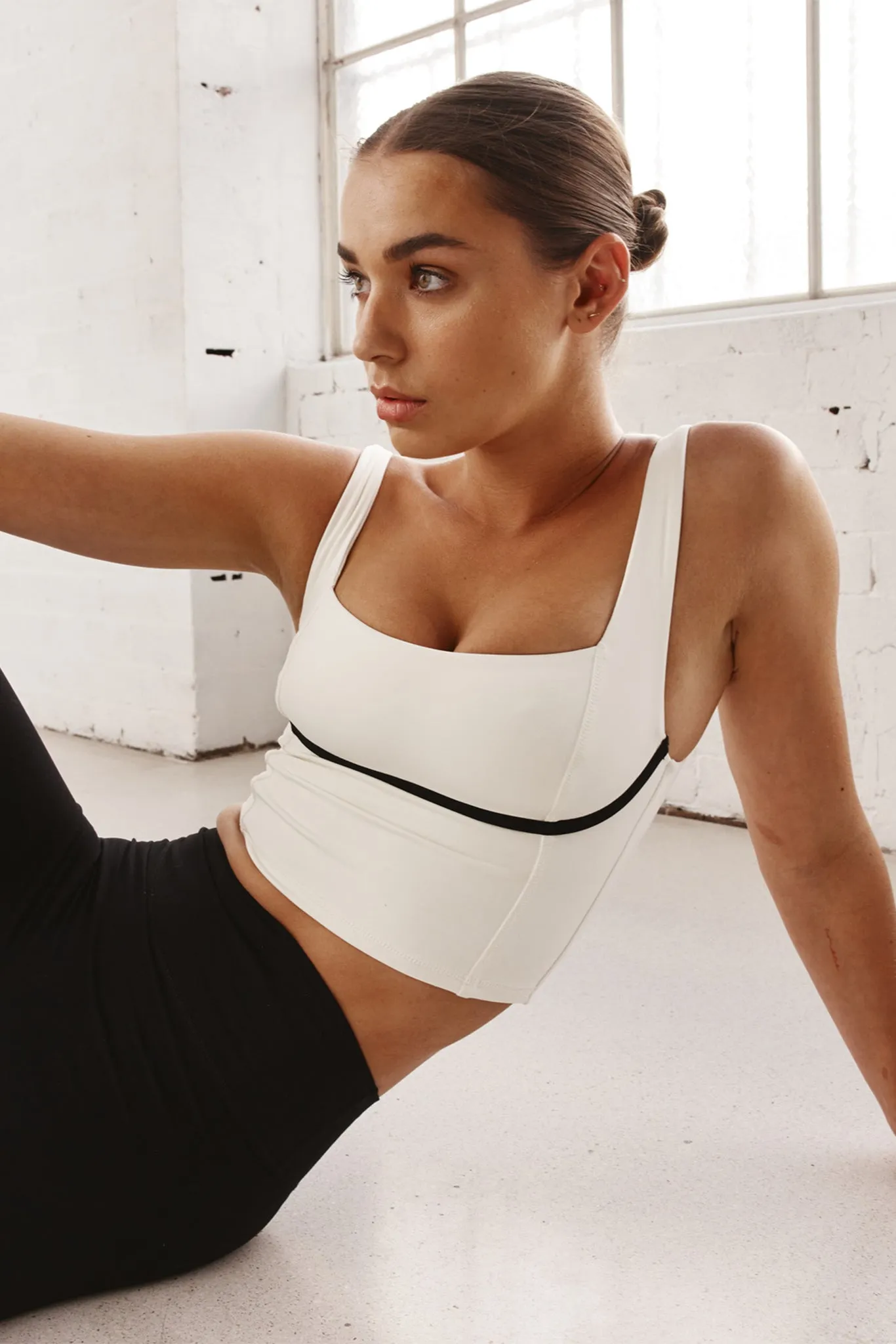 Zion Tank - Ivory/Black sold by Monday Swimwear product image thumbnail 4