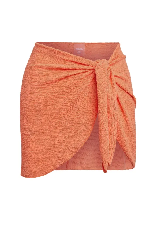 St. Barth's Skirt - Summer Peach Crinkle sold by Monday Swimwear