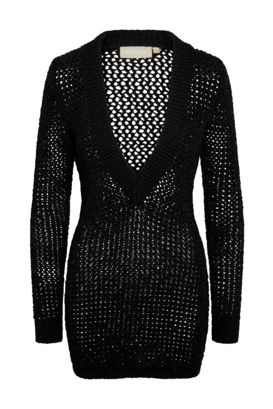 Tuscany Mini Dress - Black Petit Crochet sold by Monday Swimwear