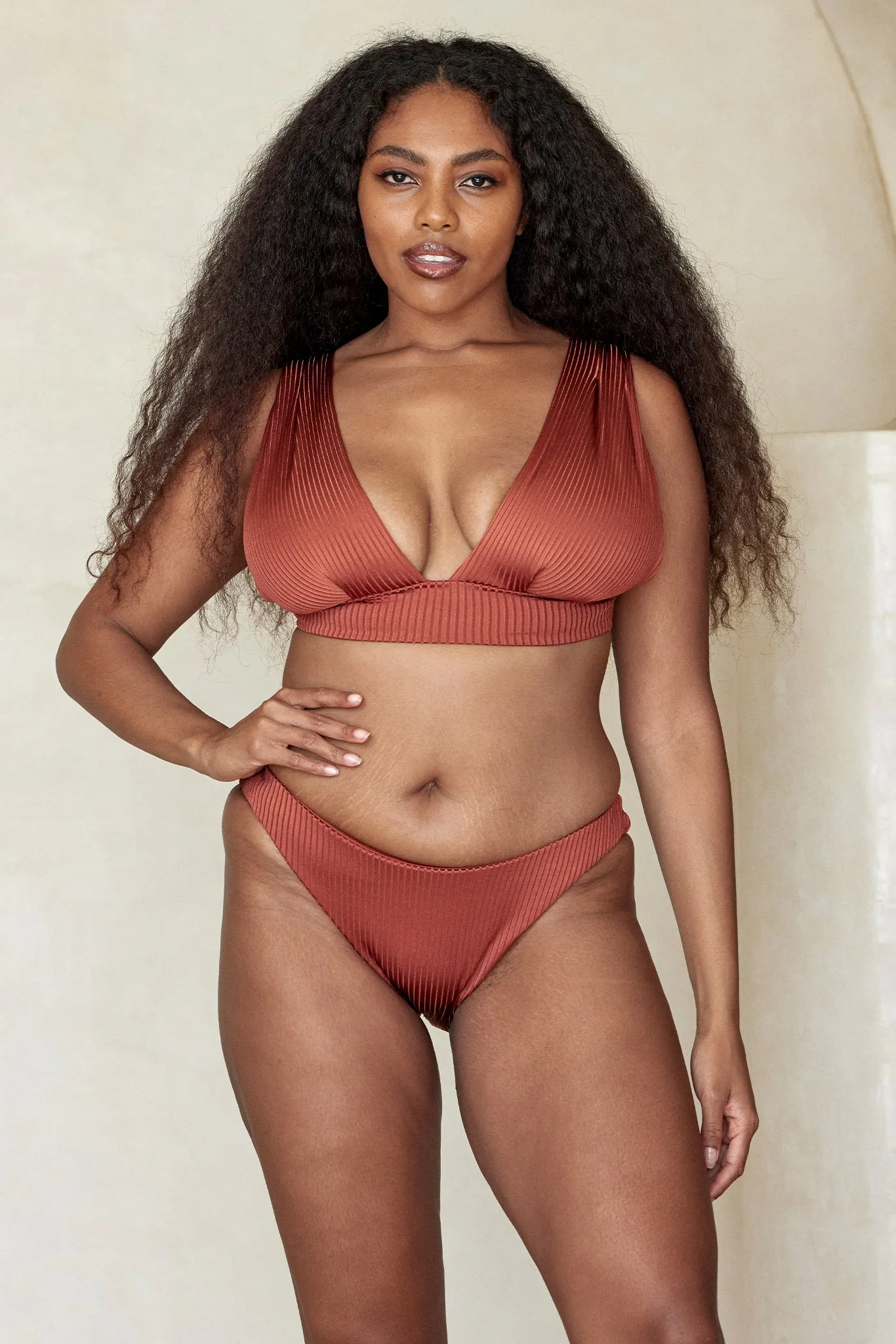 Byron Bottom - Copper Wide Rib sold by Monday Swimwear product image thumbnail 5