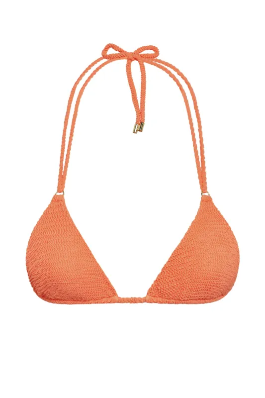 Hanalei Top - Summer Peach Crinkle sold by Monday Swimwear