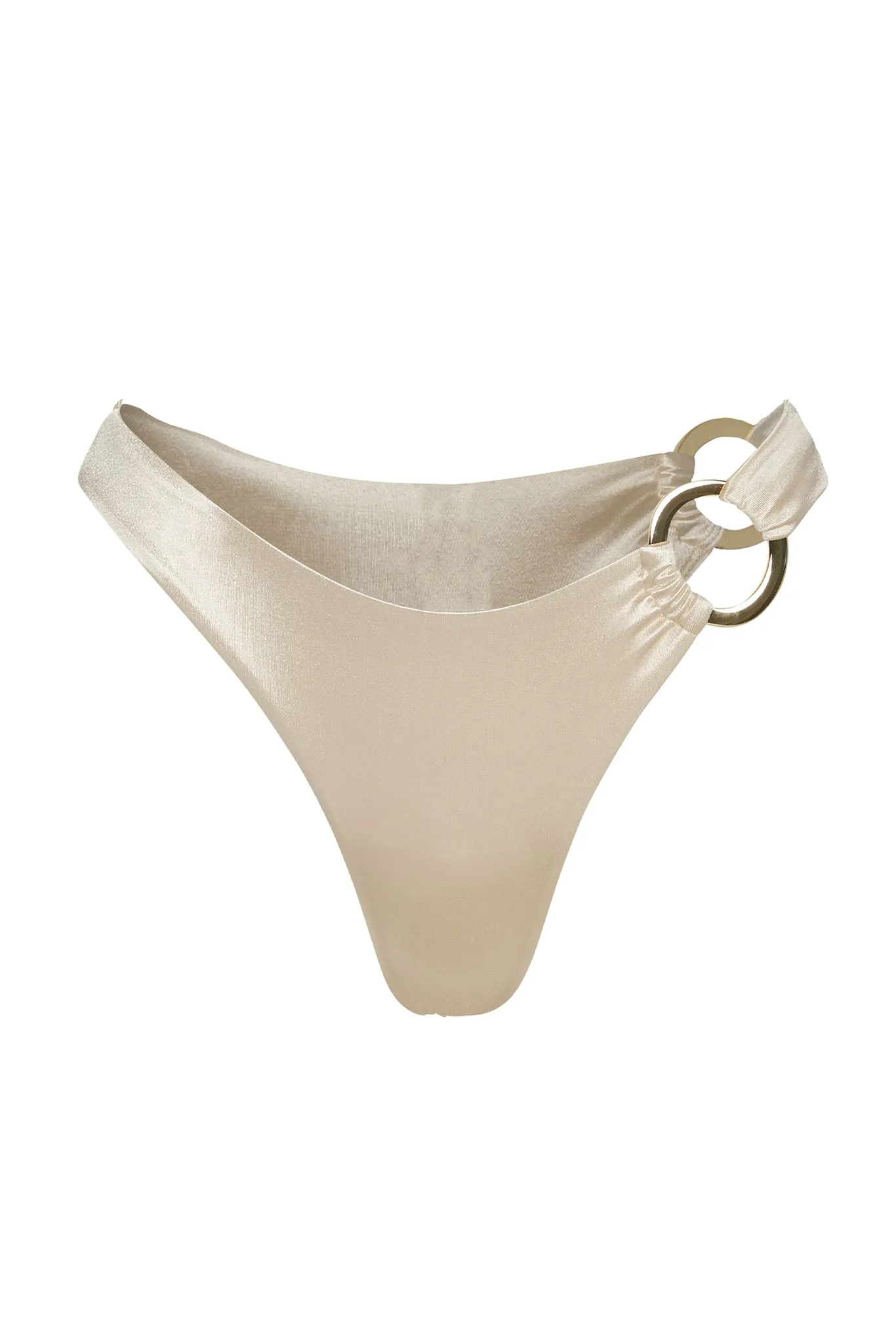 Bronte Bottom - Champagne Shiny Jersey sold by Monday Swimwear