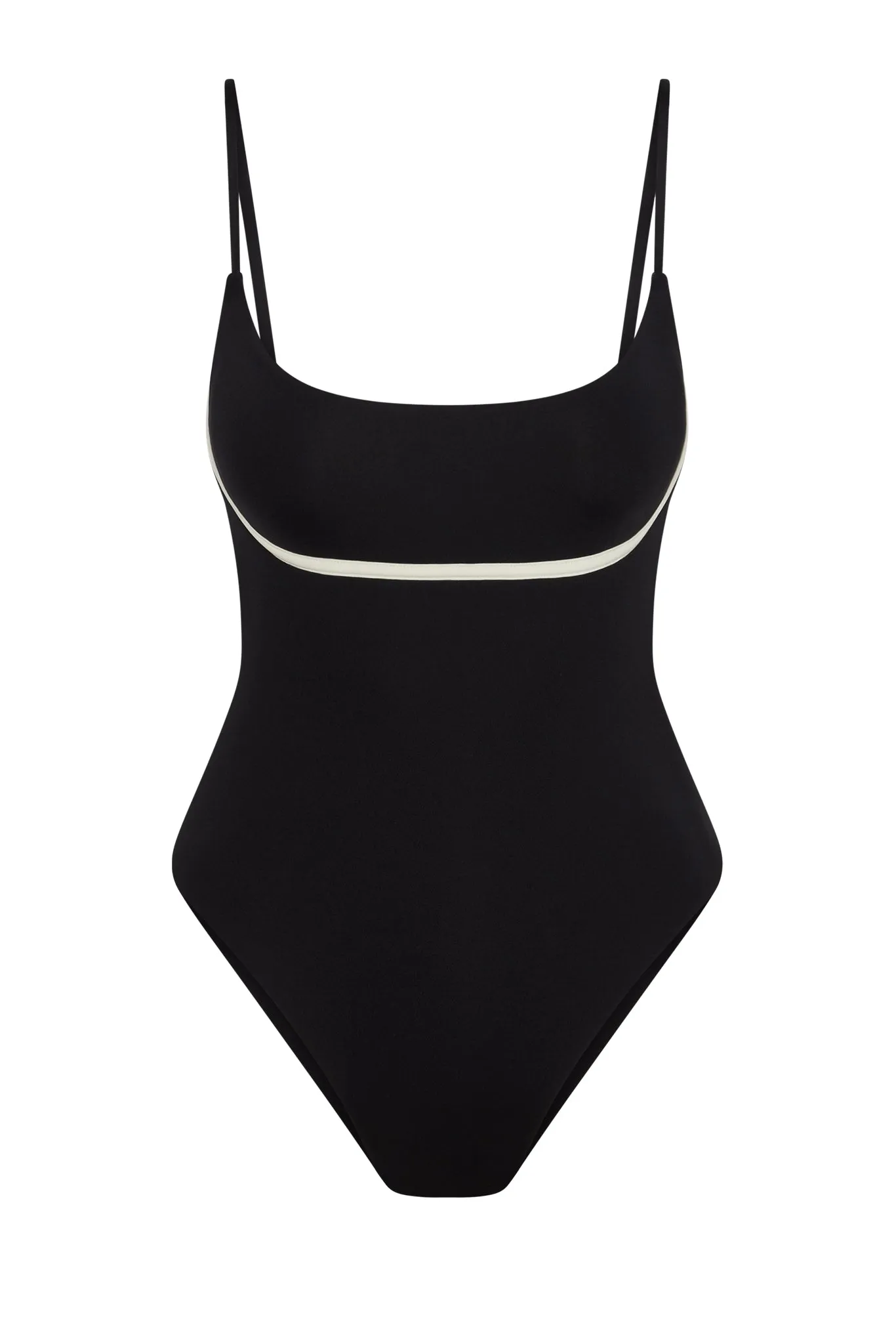 Sausalito One Piece - Black/Ivory sold by Monday Swimwear