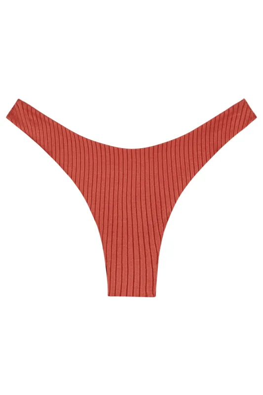 Capri Thong - Copper Wide Rib sold by Monday Swimwear