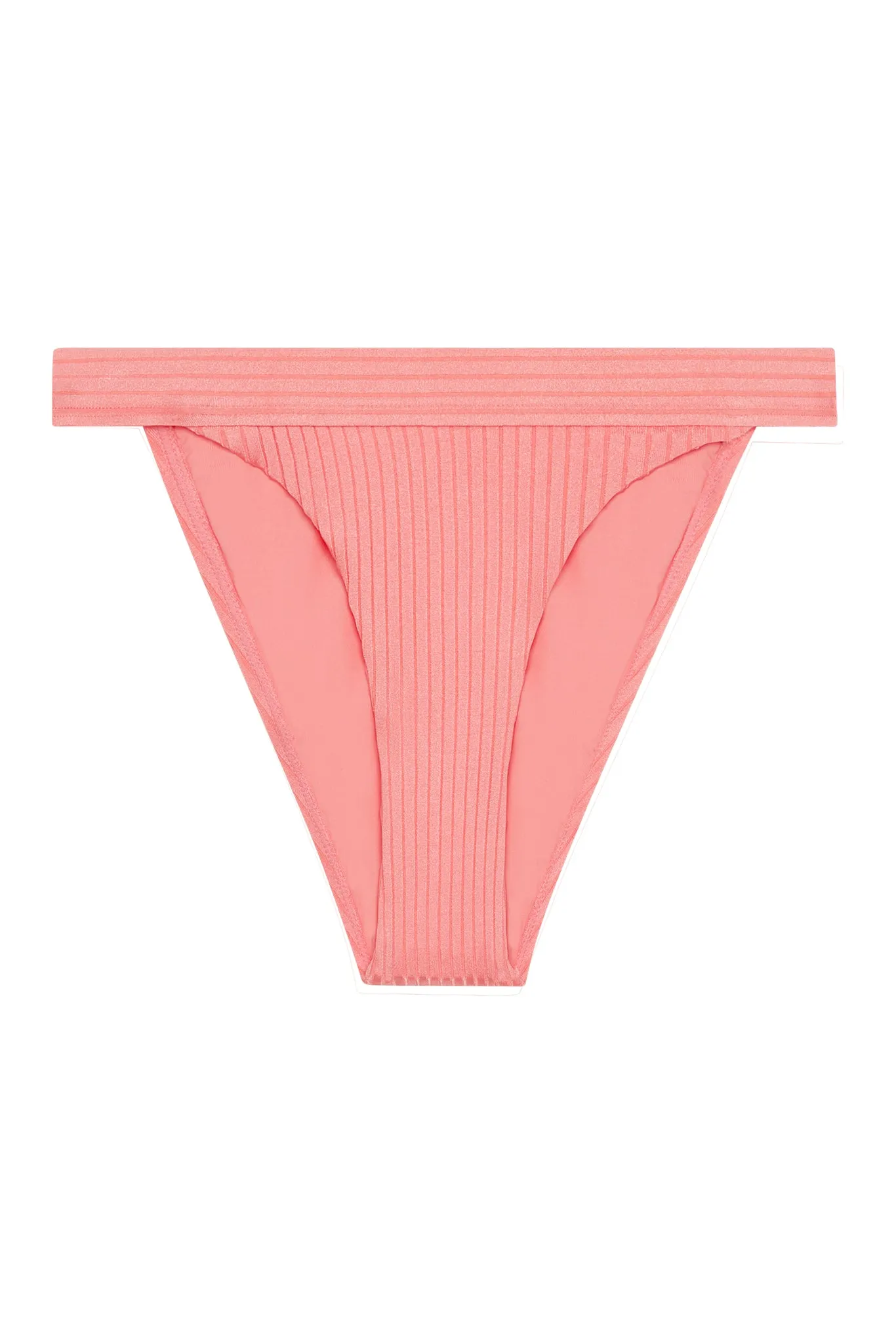 Santorini Bottom - Guava Wide Rib sold by Monday Swimwear