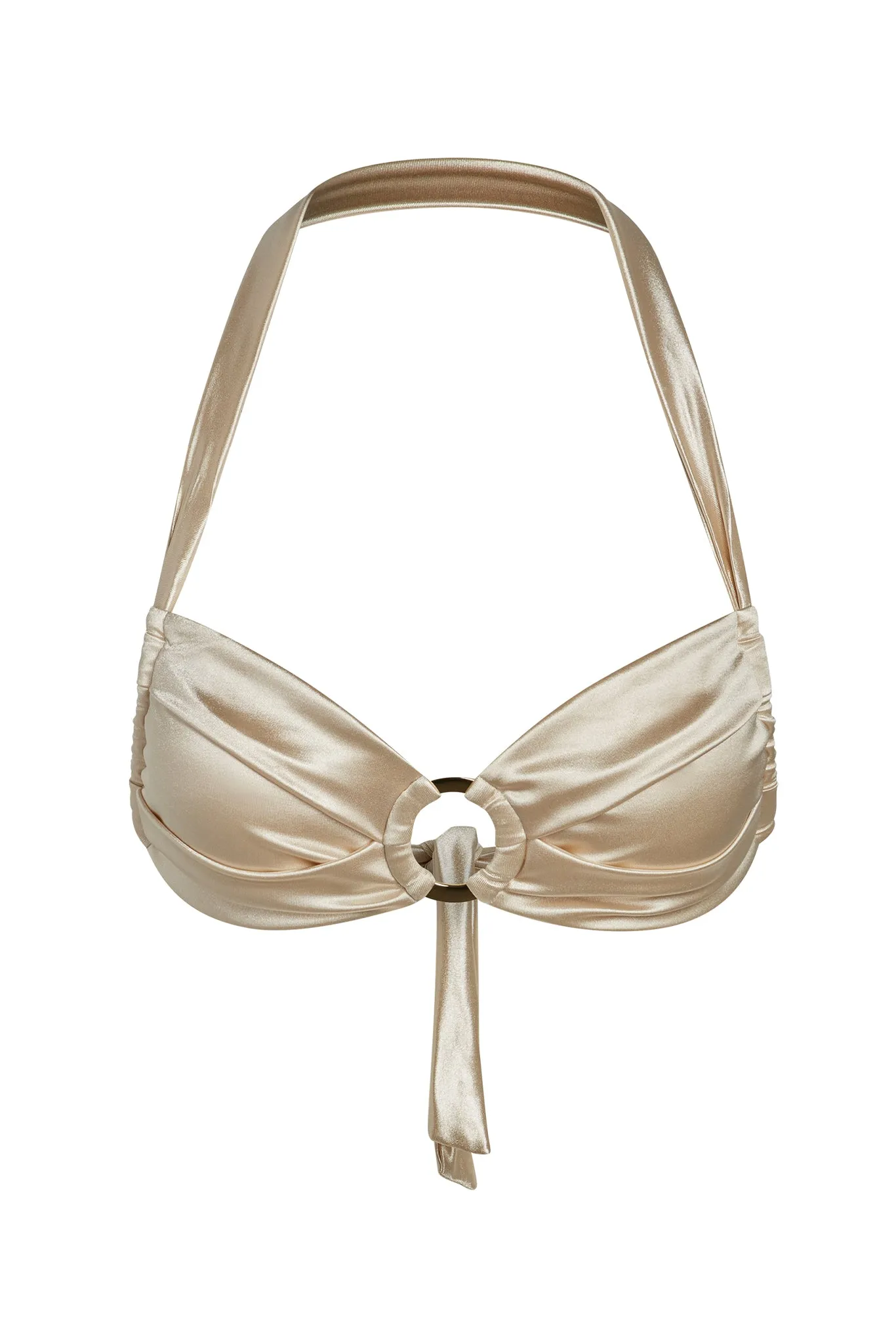 Bronte Top - Champagne Shiny Jersey sold by Monday Swimwear