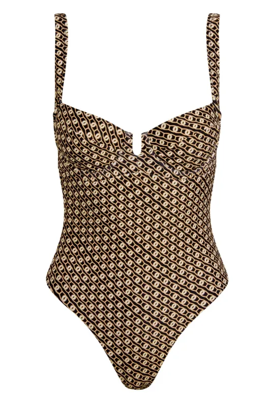 Clovelly One Piece - Geo Lynx sold by Monday Swimwear