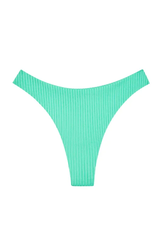 Capri Thong - Turquoise Wide Rib sold by Monday Swimwear