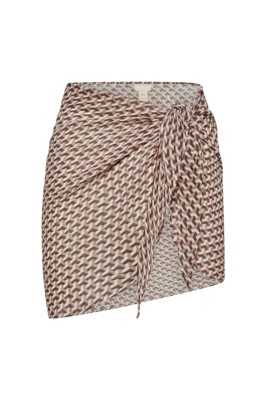South Beach Sarong - Husk Geo sold by Monday Swimwear