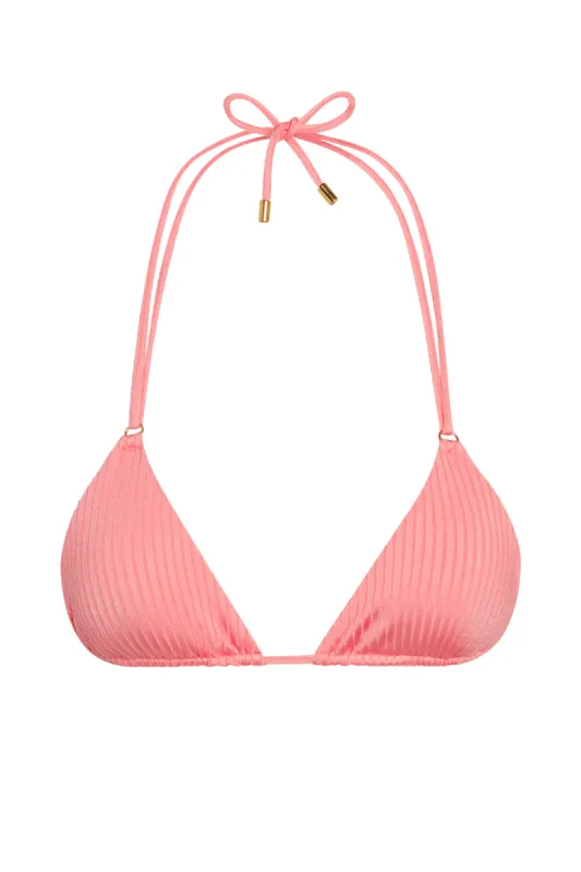 Hanalei Top - Guava Wide Rib sold by Monday Swimwear