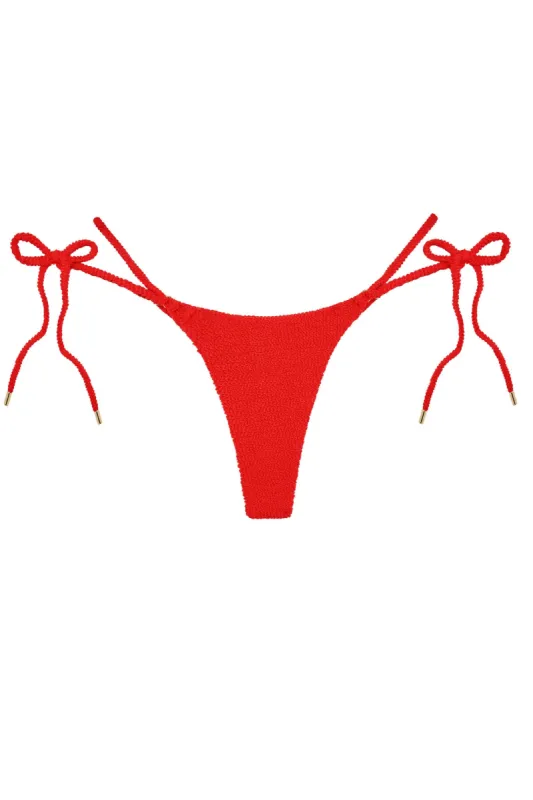 Hanalei Bottom - Chili Pepper Crinkle sold by Monday Swimwear