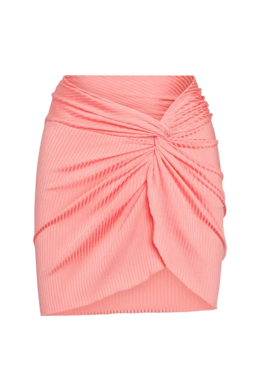 Andros Mini Sarong - Guava Wide Rib sold by Monday Swimwear