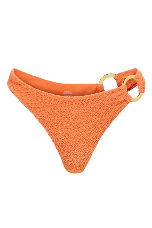 Bronte Bottom - Summer Peach Crinkle sold by Monday Swimwear