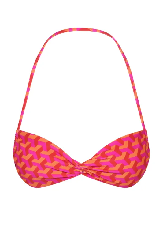 Tamarama Top - Fuchsia Geo sold by Monday Swimwear