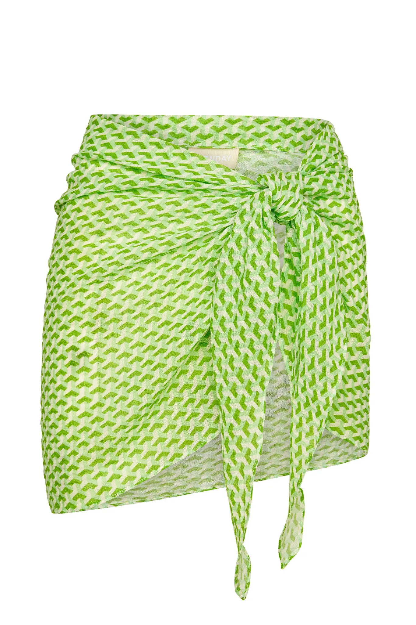 South Beach Sarong - Cypress Geo Crinkle Linen sold by Monday Swimwear