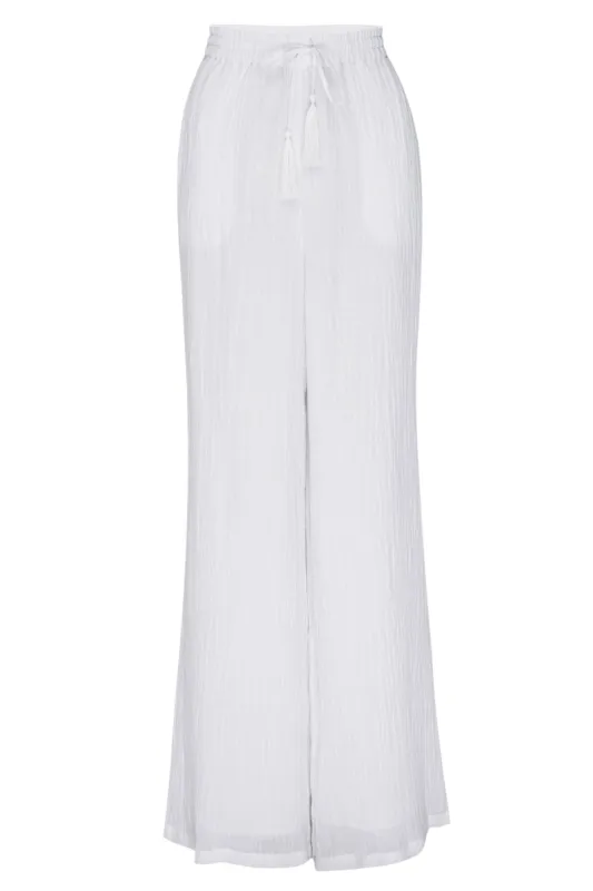 Tahiti Pant - White Crinkle Linen made by Monday Swimwear