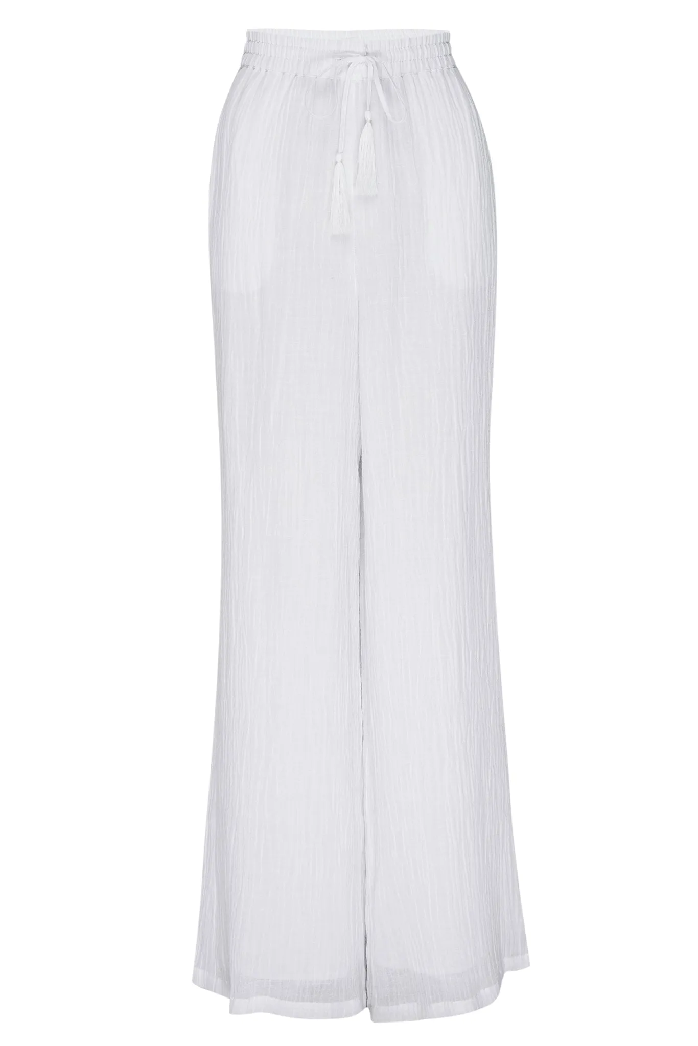 Tahiti Pant - White Crinkle Linen sold by Monday Swimwear