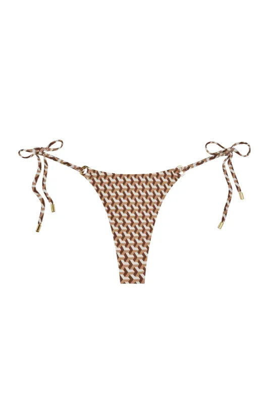 Havana Thong - Husk Geo sold by Monday Swimwear
