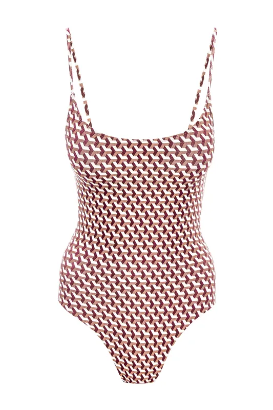Bahamas One Piece - Husk Geo sold by Monday Swimwear